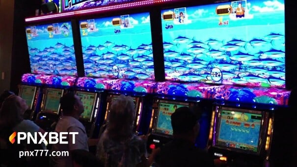 Ang pangunahing ideya sa likod ng Fishing Machine shooter ay medyo simple. Isang grupo ng mga manlalaro (karaniwang apat na manlalaro) ang bumaril ng isda gamit ang isang kanyon para sa gantimpala.